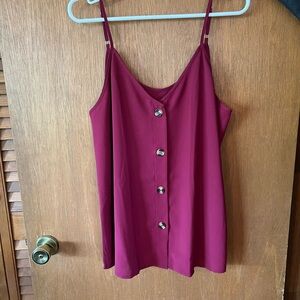Women's Burgundy Button-Down Top